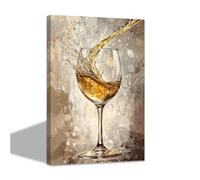 CCWACPP Immagini su tela con vino per cucina bicchieri da vino stampe su tela da vino decorazione murale per sala da pranzo ristorante bar ufficio incorniciato (60.00 x 90.00 cms)