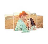 CCWACPP Stampe su tela personalizzate a 5 pannelli con le tue foto Crea immagini su tela Stampe di poster su tela personalizzate Quadri incorniciato 100x55 cm