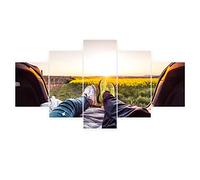 CCWACPP Stampe su tela personalizzate a 5 pannelli con le tue foto Crea immagini su tela Stampe di poster su tela personalizzate Quadri non incorniciato 150x80 cm