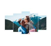 CCWACPP Stampe su tela personalizzate a 5 pannelli con le tue foto Crea immagini su tela Stampe di poster su tela personalizzate Quadri non incorniciato 100x55 cm