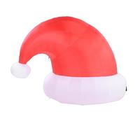 CCYLEZ Cappello di Natale Gonfiabile da 6,6 Piedi, Decorazioni Natalizie per Esterni Alte con Luci a LED Integrate, per Decorazioni per Feste su Prato in Giardino per le (Spina europea 220-240v)