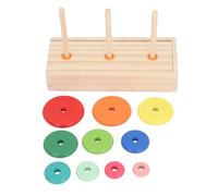 CCYLEZ Gioco Puzzle Ad Anelli 10 Torre Educativa, Giocattolo per Bambini | Materiale in legno di pino, sfide multilivello, migliora il pensiero logico
