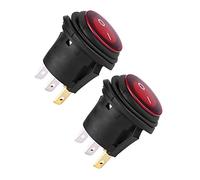 CCYLEZ Interruttore a Levetta a Bilanciere LED Rosso Illuminato 12V/24V