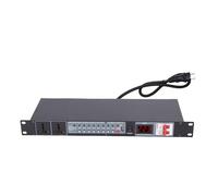 CCYLEZ Sequenziatore di Alimentazione Professionale, Protezione da Sovratensione PDU con Montaggio su Rack a 10 Prese con Display Digitale e Accensione Sequenziale, 10 Porte di (Spina europea)