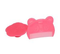 CCYLEZ Set di Spazzole per Cuoio Capelluto per Bambini 2 Pezzi Spazzola e Pettine da Bagno in Morbido Silicone per la Pulizia del Cuoio Capelluto dei Neonati, (rosso)