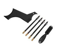 CCYLEZ Strumento per Rifinire lo Styling della Barba con 4 Matite Barbiere e Modello per Modellare la Barba per la Cura Personale in Movimento (BLACK)