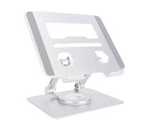 CCYLEZ Supporto del Tablet, Supporto per Tablet Regolabile a 360 °, Supporto in Alluminio Pieghevole per Compresse da 5,8 a 12,9 Pollici, Lettori Elettronici, con Design Scorrevole (WHITE)