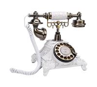 CCYLEZ Telefono retrò Vintage, Telefono Fisso Vecchio Stile, Vecchio Telefono Vintage per la Rete Fissa, Messaggio Vocale Personalizzato per la Festa di Nozze (WHITE)