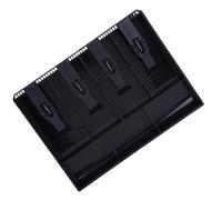CCYLEZ Vassoio per Inserti per Registratore di Cassa a Quattro Scomparti Organizzatore Durevole Gestione Efficiente del Denaro Scatola per Riporre 4 Banconote e 3 Monete (BLACK)