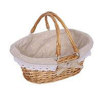 CCYLEZ Woven Basket Portable with Dual Handles for Picnic, Festival Activities | Cestino Multiuso in Rattan per la Spiaggia, il Giardino e la Casa | Lavori in Vimini, Tessitura della Paglia