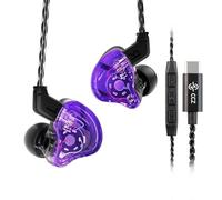 CCZ Melody - Auricolari USB C con driver 1DD 1BA, con cavo USB C, con comode pinne, tipo C, per iPad Samsung Galaxy S23, S22, S21, S20 (viola, USB C con microfono)