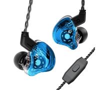CCZ Melody - Cuffie da gioco cablate, driver 1DD 1BA, monitor in-ear con suono chiaro, cuffie da 3,5 mm con alette comode per PC da gioco, laptop (blu, con
