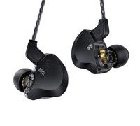 CCZ Solo DC02 HiFi In Ear Monitors Auricolari, driver dinamico doppio da 10 mm con copertura in metallo IEM cablati Auricolari da gioco, con cavo OFC per cantanti musicisti (nero, senza microfono)