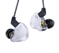 CCZ Solo DC02 HiFi In Ear Monitors IEM Auricolari, driver dinamico doppio da 10 mm con copertura in metallo cablati Auricolari da gioco, con cavo OFC per cantanti musicisti (argento, senza microfono)