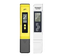 CCZRD 2Pcs TDS Meter Digital Water Tester Digital 0.0-14.0 PH Meter Tester 0-9990ppm TDS E EC LCD Purezza Acqua PPM Filtro Acquario(White)
