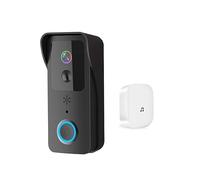 CCZRD 5G 2.4G WiFi Video Campanello 1080P Smart Outdoor Wireless Intercom Telecamera Impermeabile Con Alimentatore AC/DC Ampia Gamma di Ambienti Domestici(Black Kit)