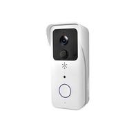 CCZRD 5G 2.4G WiFi Video Campanello 1080P Smart Outdoor Wireless Intercom Telecamera Impermeabile Con Alimentatore AC/DC Ampia Gamma di Ambienti Domestici(White-Battery)