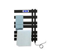 CCZRD Attrezzatura for Il Bagno Portasciugamani Elettrico Controllo della Temperatura E del Tempo Portasciugamani Riscaldato for Casa Intelligente Scaldasalviette Display Digitale(Black-Right-78CM-A)