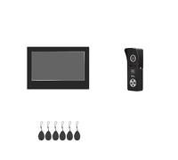 CCZRD Citofono WiFi For La Casa Smart Videocitofono Campanello Touch Screen Talk Registrazione Sblocco RFID Ampia Gamma di Ambienti Domestici(Black)