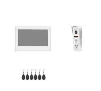 CCZRD Citofono WiFi For La Casa Smart Videocitofono Campanello Touch Screen Talk Registrazione Sblocco RFID Ampia Gamma di Ambienti Domestici(White)