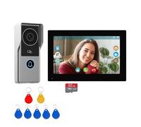 CCZRD Di Videocitofono Wi-Fi Wireless, Telecamera For Porta Touch Screen 1080P Da 7 Pollici, Intelligente Con Scheda 32 GB For La Casa Ampia Gamma di Ambienti Domestici(Silver Camera)