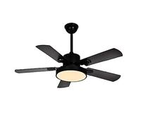 CCZRD Lampada Ventilatore Soffitto Ventilatore da soffitto scandinavo Light Inverter Silent Fan Ristorante Soggiorno con luce for camera letto Velocità Vento Confortevole Luce(Black,52inch)