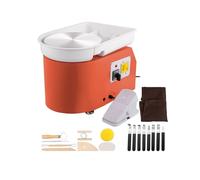 CCZRD Macchina for Tornio da Vasaio Elettrica 28 Cm, 350 W, con Maniglia Manuale E Pedale, for La Scuola, for Lavorazione Del'argilla in Ceramica, for Lavori Artistici Fai Te Ruota Stabile Fluido