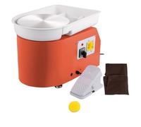 CCZRD Macchina for Tornio da Vasaio Elettrica 28 Cm, 350 W, con Maniglia Manuale E Pedale, for La Scuola, for Lavorazione Del'argilla in Ceramica, for Lavori Artistici Fai Te Ruota Stabile Fluido