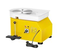 CCZRD Macchina for Tornio da Vasaio Elettrica con Maniglia Manuale E Pedale for La Lavorazione Del'argilla in Ceramica for Scuola, Modellatura Fai Te, 28 Cm, 350 W Ruota Stabile Fluido(Yellow)