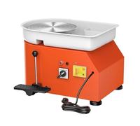 CCZRD Macchina for Tornio da Vasaio Elettrica con Maniglia Manuale E Pedale for La Lavorazione Del'argilla in Ceramica for Scuola, Modellatura Fai Te, 28 Cm, 350 W Ruota Stabile Fluido(Red)