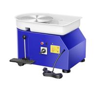 CCZRD Macchina for Tornio da Vasaio Elettrica con Maniglia Manuale E Pedale for La Lavorazione Del'argilla in Ceramica for Scuola, Modellatura Fai Te, 28 Cm, 350 W Ruota Stabile Fluido(Blue)