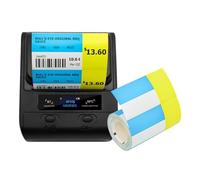 CCZRD Mini Stampante Termica Portatile DP30S Da 80 Mm Con 2 Rotoli Di Etichette Adesive Contrassegno Nero BT Creatore Codici A Barre Stampa Veloce Nitida Ogni Etichetta(DP30S 2Roll 75x38T)