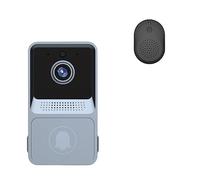 CCZRD Outdoor WiFi Smart Home Camera Video Campanello For Porte Di Sicurezza Visione Notturna Videocitofono Pulsante Wireless For Uso Domestico Ampia Gamma di Ambienti Domestici(Upgrade grey)