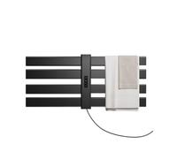 CCZRD Portasciugamani Elettrico Intelligente Riscaldamento in Fibra di Carbonio Hotel Bagno Asciugamano Portasciugamani Portasciugamani A Parete for La Casa(Four Poles - Black)