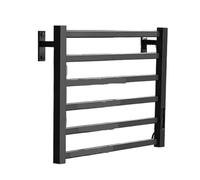 CCZRD Portasciugamani Riscaldato Elettrico da Bagno in Bianco E Nero Display Digitale Portasciugamani Elettrico in Alluminio Radiatore Scaldasalviette A Risparmio Energetico(Left,Black 45CM No Shelf)