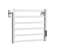 CCZRD Portasciugamani Riscaldato Elettrico da Bagno in Bianco E Nero Display Digitale Portasciugamani Elettrico in Alluminio Radiatore Scaldasalviette A Risparmio Energetico(Left,White 45CM No Shelf)