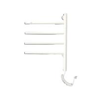 CCZRD Scaldasalviette Rotanti A 180° in Acciaio Inox Senza Punzonatura WiFi Portasciugamani Elettrico Riscaldamento Portasciugamani Bagno 304 Tubo in Acciaio Asciugamano(White Standard 4rods)