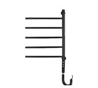 CCZRD Scaldasalviette Rotanti A 180° in Acciaio Inox Senza Punzonatura WiFi Portasciugamani Elettrico Riscaldamento Portasciugamani Bagno 304 Tubo in Acciaio Asciugamano(Upgraded Black WiFi)