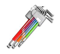 CCZRD Set Di Chiavi A Brugola, Cacciavite, Da 9 Pezzi, Chiave Esagonale, Universale, A Sfera A Sei Lenti, 6 Angoli, Utensili Manuali Colorati Ottima Fattura Utilizzo Versatile(Lengthened ball head)