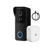 CCZRD Smart Video Campanello 1080P 2.4 / 5G WiFi For Porte Esterne Citofono Impermeabile For Casa Telecamera For Senza Fili For Visione Notturna Ampia Gamma di Ambienti Domestici(Black)