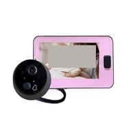 CCZRD Spioncino Video Da 4,3 Pollici Telecamera Digitale For Porta Campanello Visione Notturna IR Angolo Di 170 Gradi Monitor For Visivo Ampia Gamma di Ambienti Domestici(Pink)