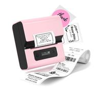 CCZRD Stampante For Etichette Con Codice A Barre Termica Bluetooth For Etichettatrice Da 3 Pollici For Uso Domestico Aziendale Compatibile Telefono E PC Stampa Veloce Nitida Ogni Etichetta(Pink)