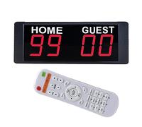 CCZRD Tabellone Segnapunti Digitale Elettronico Portatile con Telecomando Orologio Tennis Facile Vedere Sia all'Interno Che all'Esterno(White Remote Control)