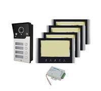 CCZRD Videocitofono Da 7 Pollici A 4 Fili Con Campanello For Porte Pulsanti 2/3/4 For Videocitofonico HD For Famiglie Ampia Gamma di Ambienti Domestici(V7022B-MAS-4)