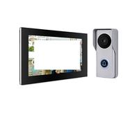 CCZRD Videocitofono Da 7 Pollici Smart Home Videocitofonico 1080P 110 ° Videocamera Con Campanello Cablato IPS Full Touch Monitor Ampia Gamma di Ambienti Domestici(H-K6-P05W-M70BA)