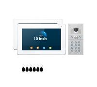 CCZRD Videocitofono Smart 10 Pollici Monitor Touch Screen Con Tastiera Codice RFID For Campanello Esterno 1080P Ampia Gamma di Ambienti Domestici(P218S1M121W2-86)