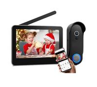 CCZRD Videocitofono Wireless Senza Fili Con Monitor Touch Screen Da 7" E Campanello 1080P, Supporto For Sblocco Remoto Del Ampia Gamma di Ambienti Domestici