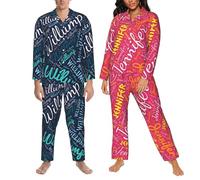 CCZUIML Set Pigiama Donna Personalizzato con Foto del Viso Set di Pigiami da Donna,Personalizzato per Donne e Uomini Coppia Natale San Valentino