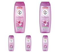 CD Doccia 'Pure Magnolia', gel doccia con profumo floreale fresco, con complesso idrodermale, adatto per pelli sensibili, senza microplastica e vegana, 300 ml (Confezione da 5)