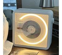 CD Player with Bluetooth, Mini Hi-Fi Music Player with Speakers, Dimmable Ring Light, Desktop & Wall Mounted, Support CD/CD-R/CD-RW/MP3/WMA Playback, Headphone Jack